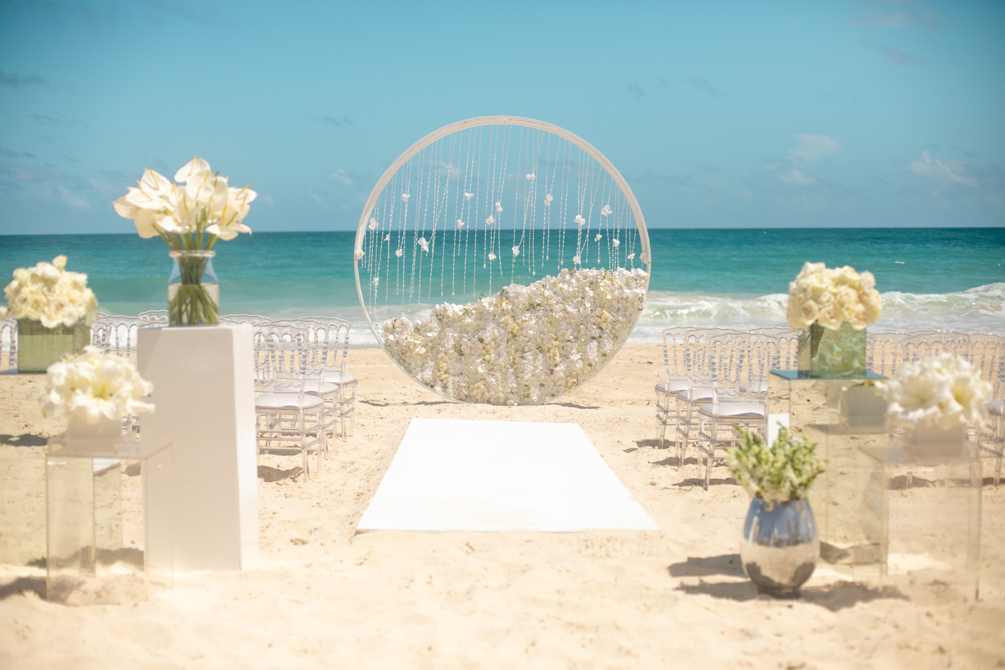 luxury wedding ceremony on the beach
