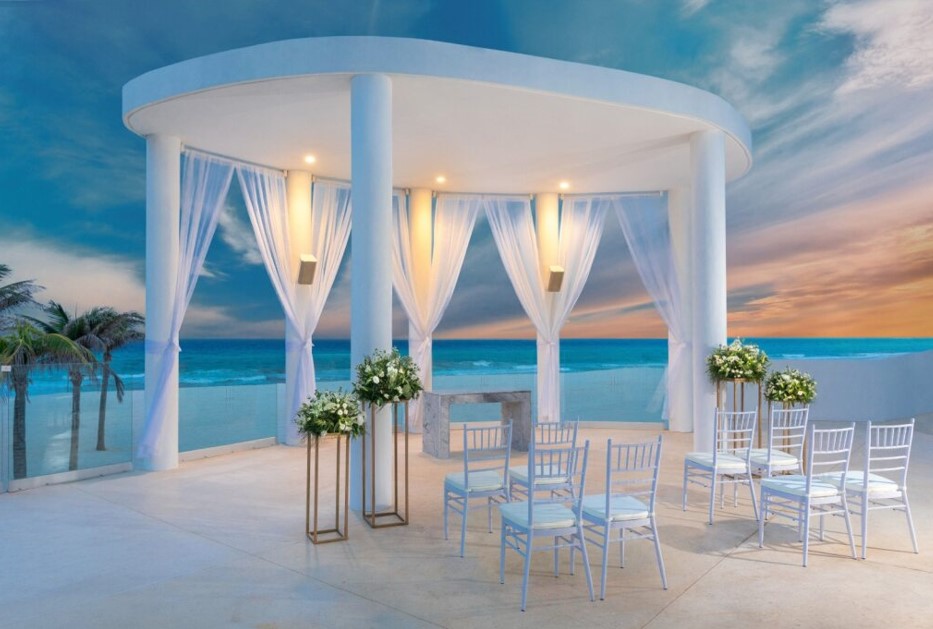 Complimentary Ceremony Set-up at the Ocean Front Gazebo Location